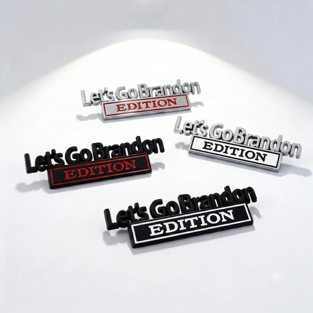 3D car modification emblem lets go brandon metal car emblem EDITION body sticker rear emblem metal car sticker