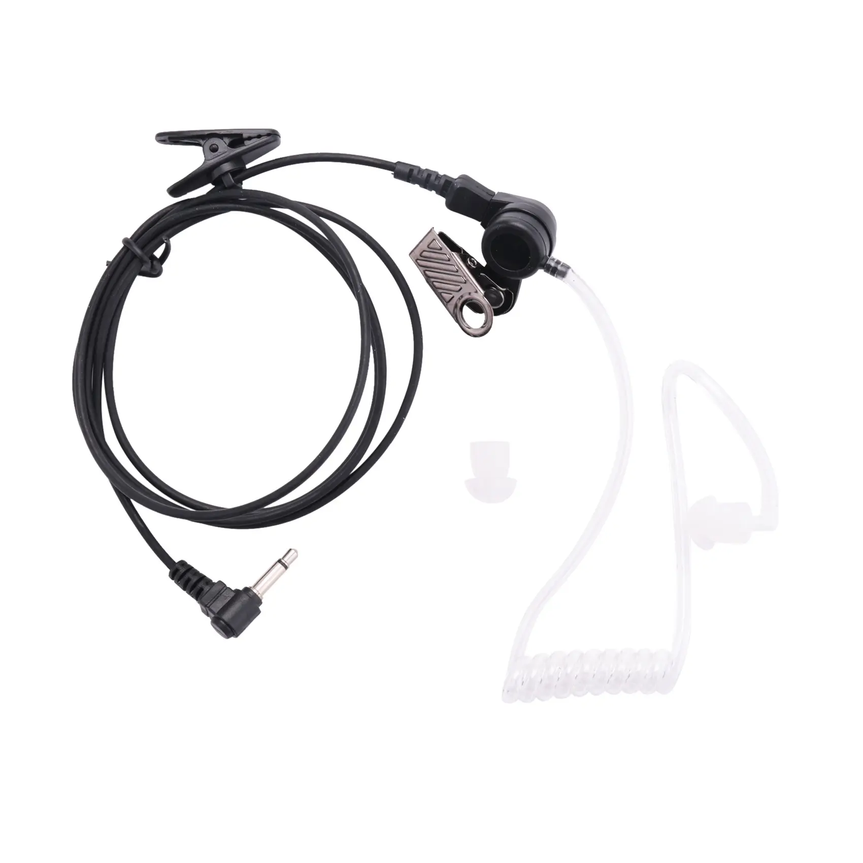 Walkie-Talkie Acoustic Tube Earpiece, 3.5mm Mono Jack Straight Listen-Only Headset with Transparent Durable Plastic Flexible Tube, Noise-Reducing Audio Accessory for Hardware Tools