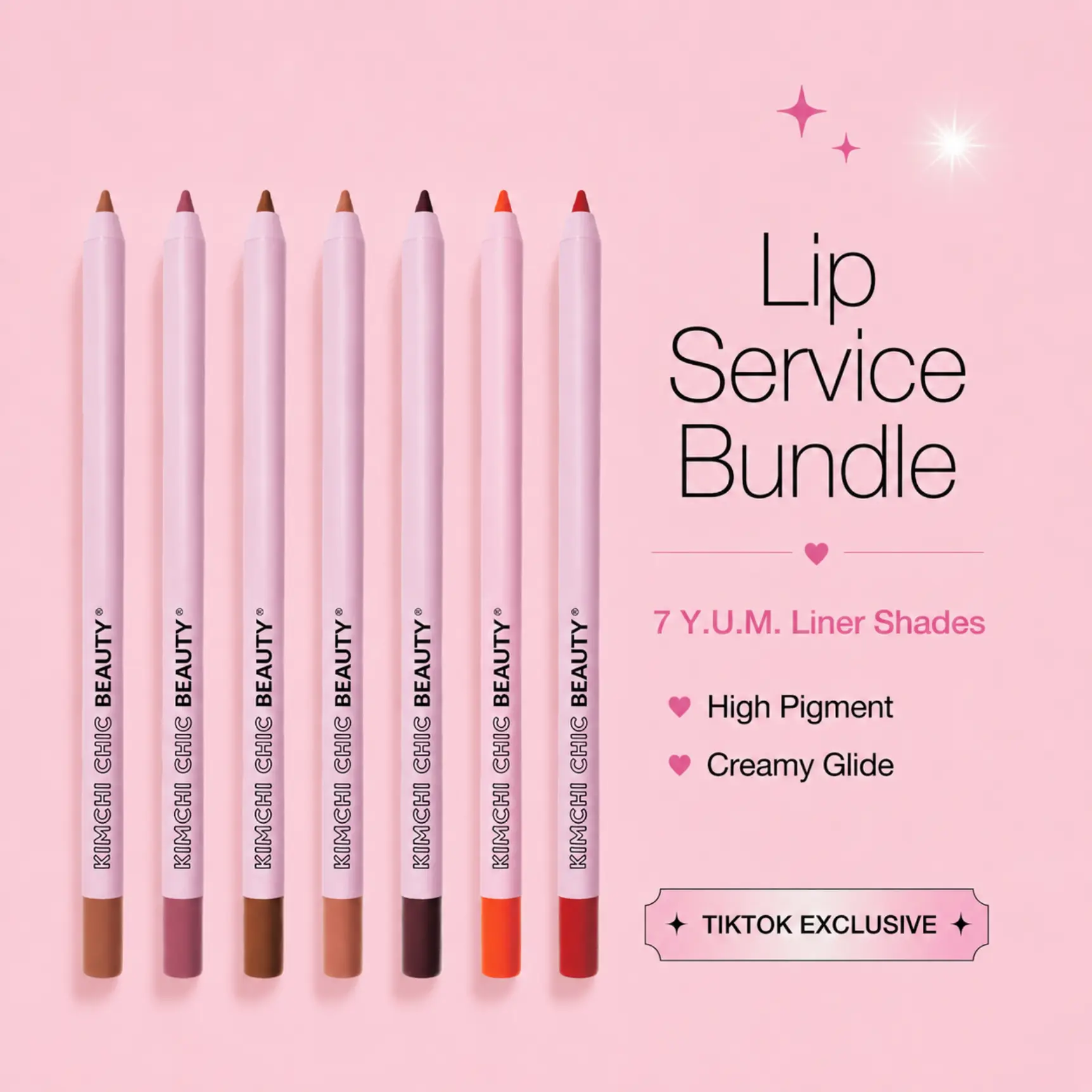 [TikTok Exclusive] Lip Service Bundle - Y.U.M. Lip Liners, 7 Shades, Ultra-Creamy