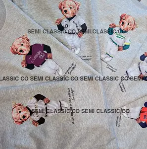 All Vintage Baseball Sweatshirt Bear Crewneck Varsity Sport Classic Pullover