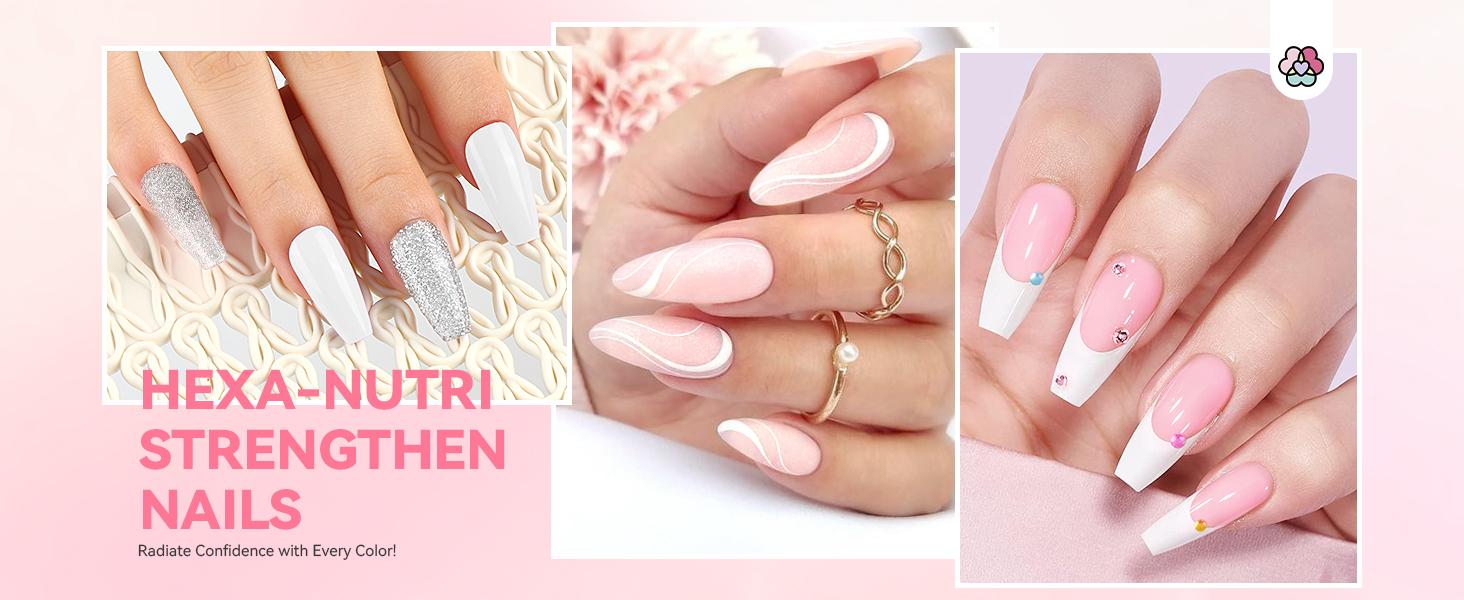 SAVILAND Dip Powder Nail Kit with Drill: 6 Color French Nail Art Perfect Beginners Set Features Pink Nude Glitter Clear Powder DIY Home Manicures