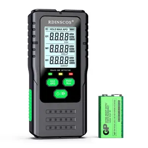EMF Meter, 3 in1 Electromagnetic Electric Magnetic Radio Frequency Field Detector Hand-held Digital LCD EMF Detector, Great Tester for Home EMF Inspections, Office, Outdoor with a 9V Battery (RD630)