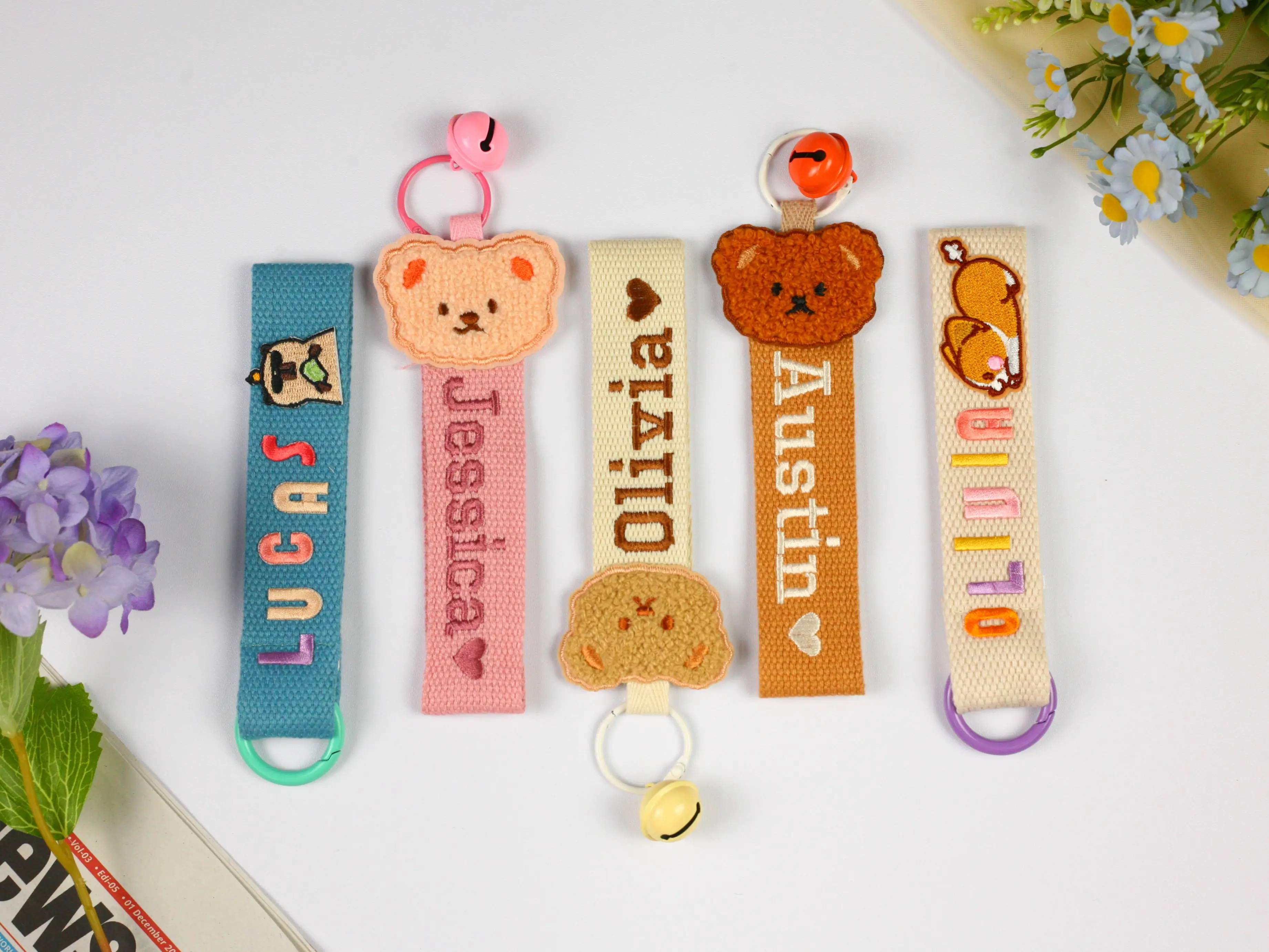 Customized Name Tag, Customized keychains, Embroidered Nametag, Personalized Bag Tag, Naming Tag For Kid, Back To School Gift, 100% Handmade