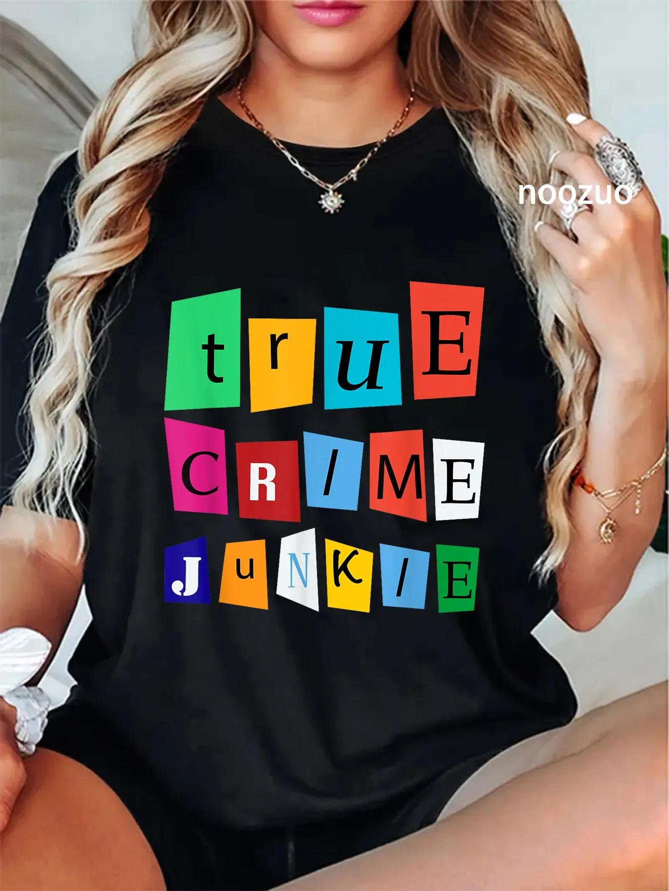 100% Cotton Funny True Crime Shows Podcasts True Crime Junkie Gift T-Shirt