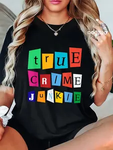 100% Cotton Funny True Crime Shows Podcasts True Crime Junkie Gift T-Shirt