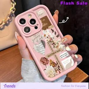 1pc Cross Text Collage Pattern Collage Design Mobile Phone Case Case for iPhone 17 Air 16 15 14 Pro Max 13 12 11 XR XS Plus Shockproof Full Camera Protection Durable slim Silicone Cover