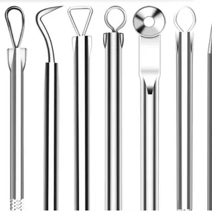 Clear Genius Professional Blackhead Extractor Kit - 4 Stainless Steel Tools for Pore Extraction & Skincare, Includes 10ml & 10g Accessories - Acne Comfort