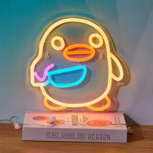 Penguin Shaped Neon Sign, USB Powered Neon Light, Decorative Neon Sign for Home Party Bedroom, Home Decor, Room Decor, Party Decor, Ambient Lights