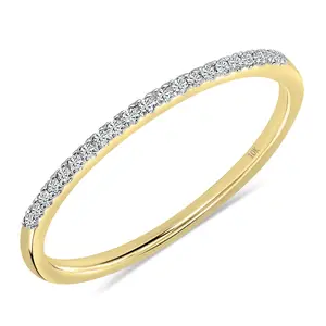 Dazzlingrock Collection 0.08 Cttw Round White Diamond Minimalist Stackable Wedding Band for Women in 10K Solid Yellow Gold, Size 9