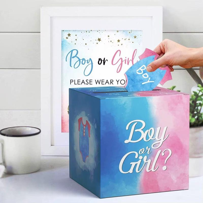 Baby Gender Reveal Voting Box Boys Girls Game for Baby Shower Party Decoration Supplies GENDER REVEAL Toys Interactive Fun