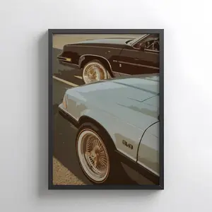 Vintage Lowrider Street Art - Classic Car Wall Print, Product without frame