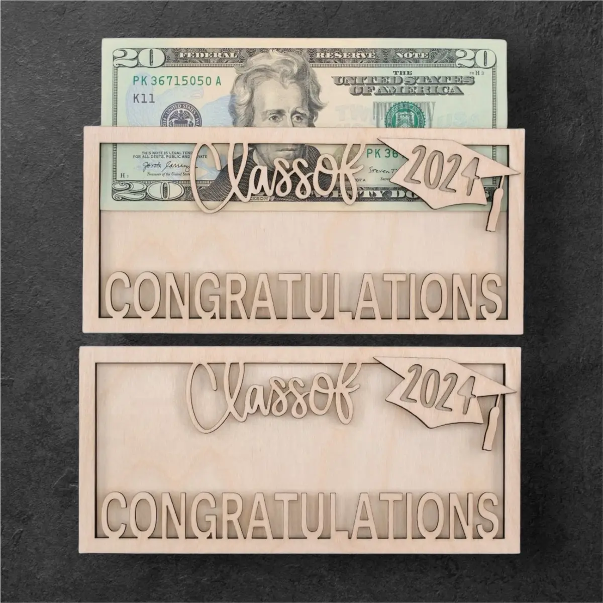 Wooden graduation money holder Wooden graduation money holder