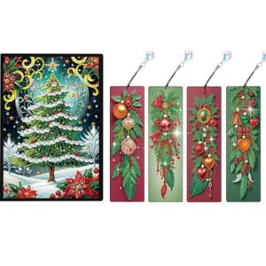 A5 Size 5D DIY Diamond Art Painting Notebook Kit with Crystal Pendant Bookmark Rhinestone Art Painting Notebook Kit Diamond Painting Notebook Set for Adults Beginners Holiday Birthday Gift