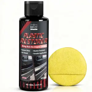 Plastic Restorer for Cars Black Trim Restorer for Faded Plastic Vinyl & Rubber Long-Lasting UV Protection Restores Deep Black Shine Car Exterior & Bumper Trim Restorer 3.38 fl oz