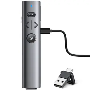 ESYWEN 2 in 1 USB Type C Presentation Clicker with Red Pointer, Rechargeable Wireless Presenter for PowerPoint Presentation Pointer PPT Clicker, 2.4GHz Presenter Remote Slide Advancer for Computer