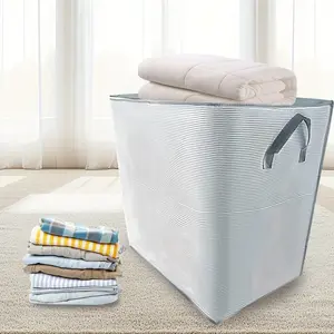3-Piece large storage bag (without support), clothing storage bag, clothing and wardrobe storage, folding wardrobe storage bag with durable handle and zipper, with lid and handle, suitable for wardrobes, clothing storage and storage, storage