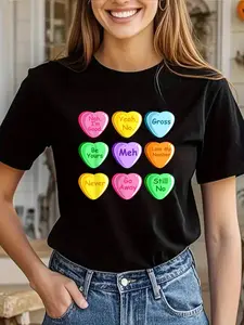 Graphic Tees Women, Candy Heart Valentines Day Funny Sarcastic Love Joke T-Shirt