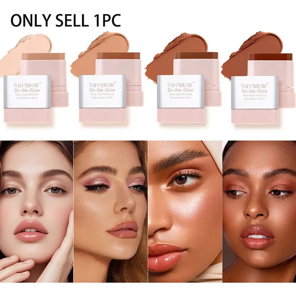 Sam Sugar Foundation Stick Long-Lasting Concealer Oil Control Moisturizing Natural Look Cosmetic Makeup for Flawless Skin Coverage