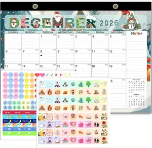 Desk Calendar 2026, Ample Space, Until June 2027 with Stickers, 17" x 12" Large Seasonal Wall Calendar 2026 for Home, Office, Student & Teacher Supplies- Colorful