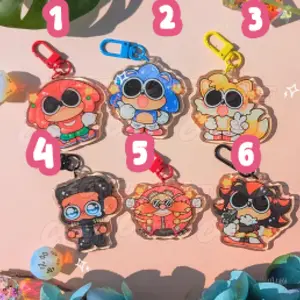 SONIC Inspired Keychain | 2.3" Charms ft. Sonic, Shadow, Tails, Knuckles, Eggman & Agent Stone