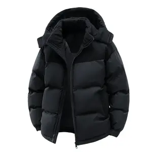 Men's Winter Thickened Windproof and Warm Down Jacket - Casual Regular Fit Zip Front Long Sleeve Solid Color Coat for Cold Weather Outdoor Clothing men Menswear Outfit Stylish Tops western clothing