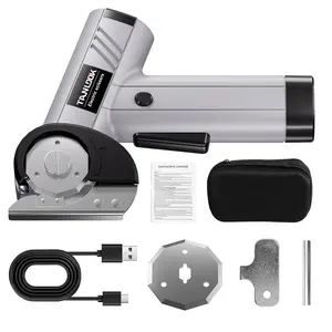 Cordless Electric Scissors with LED Display, Type-C Rechargeable Cardboard Cutter with 2 Replaceable Blades, EasySwap Blade Change, Built-in LED Light, Portable Electric Cutter for Cardboard, Carpet, Leather, Fabric & DIY Crafts