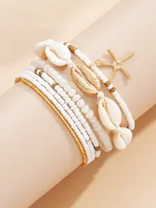 Mother's Day Gift Fashionable Boho Style Beaded & Chain Design Bracelets, Stackable Bracelets, Fashion Jewelry for Party, Daily Clothing Decor, Trendy All-match & Exquisite Jewelry for Birthday Gift, Trendy Jewellery Accessories