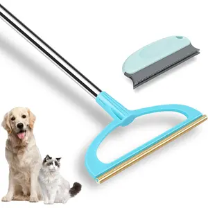 Carpet Rake for Pet Hair Removal, Pet Hair Removal Tool Set of 2, 56" Long Handle Carpet Pet Hair Removal Carpet Scraper Dog Cat Hair Remover for Sofa, Couch, Car, Rug,Stairs