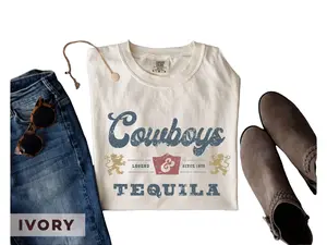 Cowboys & Teequilaa Graphic Tee_ Vintage Western Comfort Colors Shirt