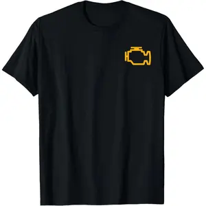 Pure Cotton Check Engine Light T-Shirt classic Fabric Menswear