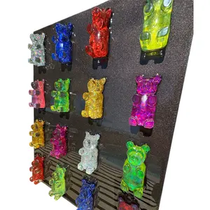 Glitter Gummy Bear Resin Wall Art | 16x20 Acrylic Shadow Box | Pop Art Candy Decor
