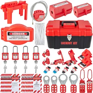VEVOR  42 PCS Lockout Tagout Kits, Electrical Safety Loto Kit Includes Padlocks, 5 Kinds of Lockouts, Hasps, Tags & Ties, Box, Lockout Safety Tools for Electrical Risk Removal in Industrial, Machinery