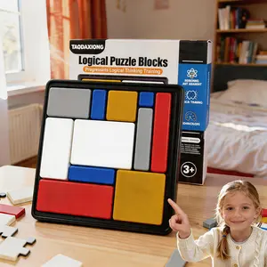 Logic Puzzle Brain Game for Kids & Adults, 160 Challenging Stages, Educational building Blocks Logic Toy, Travel-Friendly Games for Ages 7 and Up