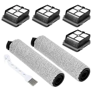 Quantawoods 6-Pack Compatible with Tineco iFloor 3/Floor One S3 Cordless Vacuum Cleaner 2 Pack Brush Rollers 4 Pack HEPA Filters 1 Cleaning Tool
