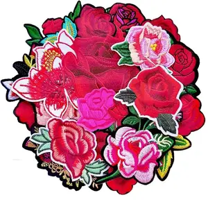 Assorted Colorful Patches Sewing on/Iron on Embroidered Patches Kids Patches Clothes Dress Curtain Sewing Decorating DIY Craft Embarrassment Applique Patches (Assorted Flowers)