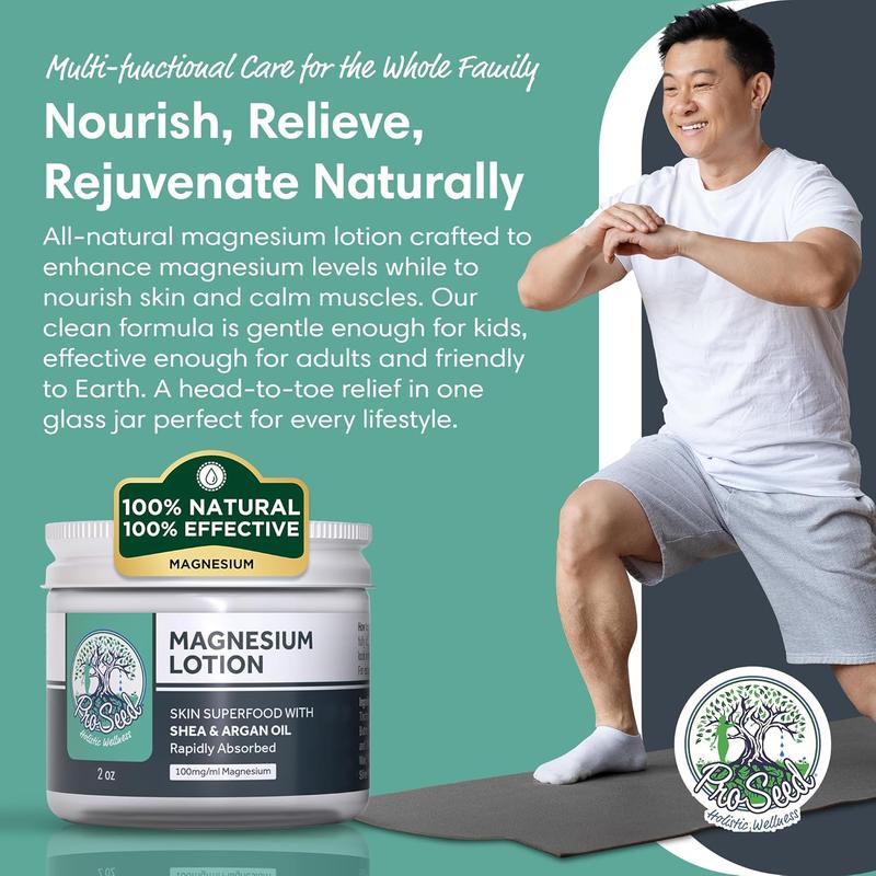 All-Natural Magnesium Lotion 3000MG/oz - Vegan, Handmade, Non-GMO, Rejuvenating, Sleep Enhancing, Body Care with Aloe, Moisturizing & Skin Repair