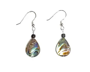 Abalone Shell Earrings on Sterling Silver Hooks