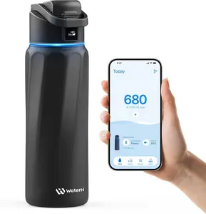 WATERH Boost Smart Water Bottle with APP - Insulated Stainless Steel Flask, Water Intake Tracker & Hydration Reminder, Portable Vacuum Thermal Cup, Wide Mouth Water Bottle for Travel & Gym,  , Free Christmas Sticker，Ideal Gift for Valentine's Day Gift