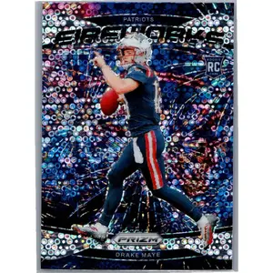 2024 Panini Prizm #22 Drake Maye Fireworks No Huddle Prizm