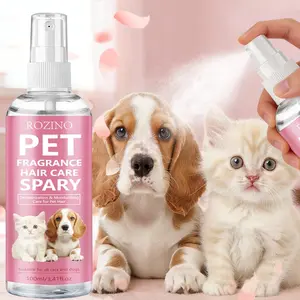 Rozino Pet Fragrance Grooming Spray 100ML, Deodorizing and Moisturizing Formula for Dogs, Puppy and Cats, Nourishes and Smooths Fur with Natural Extracts