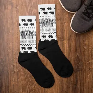 A Wildlife Collection Bear Socks, Moose Socks, Elk Socks, Wolf Softs, Ribbed Spandex, Comfy Animal Design, Best Friend Style