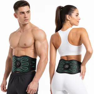 Unisex abdominal muscle training belt, 6 modes, uses Velcrostrap design for fixation, suitable for lazy workouts, features18 levels of intensity adjustment, equipped with arechargeable battery, suitable for abdominal muscle training ch