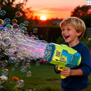 Upgrade Bubble Machine Toy, Ultra-Large Output 8000+ Bubbles Per Minute, Flashlight Effect, Outdoor Party Wedding Indoor Birthday Gift