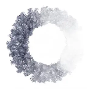 24" Metallic Wreath – Silver (180 Tips)