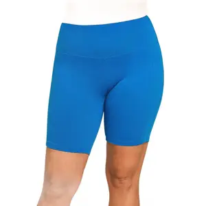 Ocean Blue Microfiber Biker Shorts