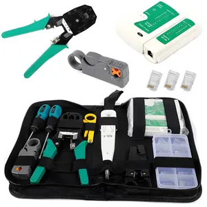 11-in-1 Ethernet Crimping Tool Kit, Portable Cat5/Cat5e Network & Phone Cable Tester, 8P8C 6P6C 4P4C Connectors, RJ11/RJ12/RJ45 – Heavy-Duty, Easy to Use, All-in-One Wiring Repair