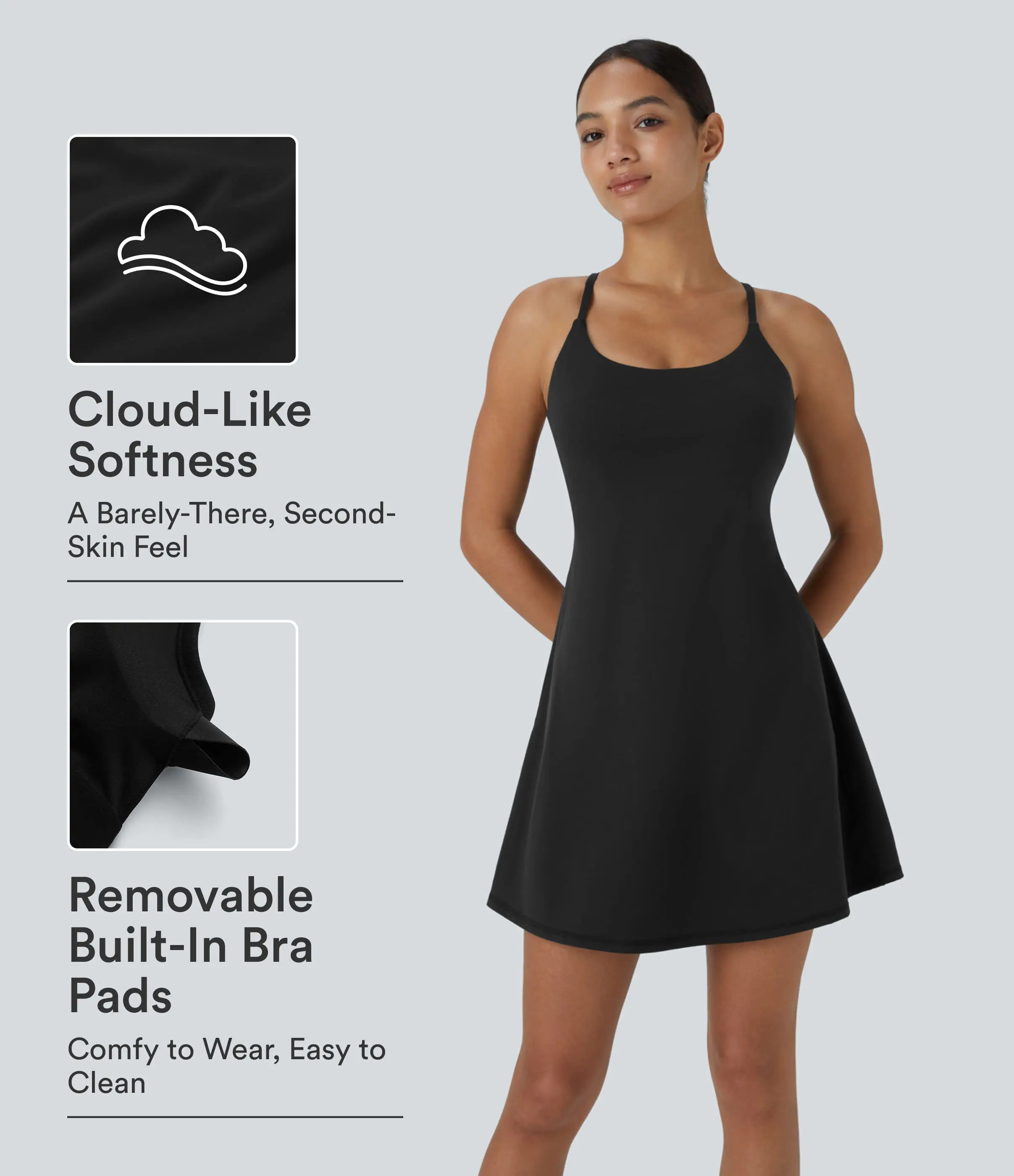 Halara Softlyzero Plush Backless Active Dress