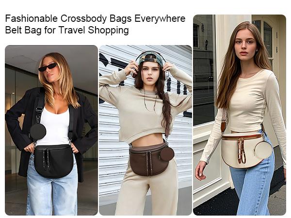 LuxeLieu Multi-Scene Crossbody Fanny Pack with Adjustable Strap Crossbody Fanny Pack with Coin Purse for Daily Work Party Office Use Versatile Practical