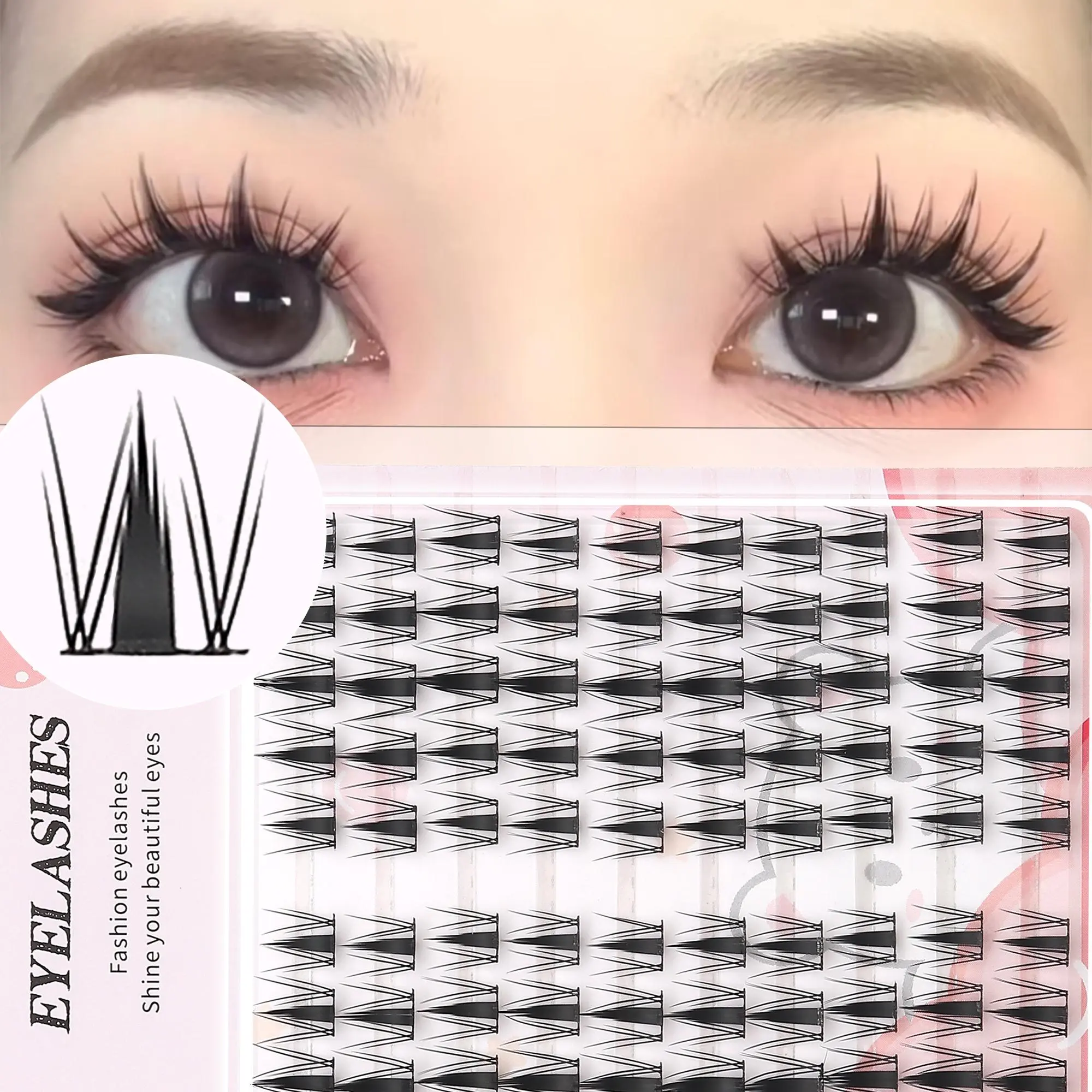 Natural Look Eyelash Extensions, 1 Box Individual False Eyelashes, DIY Curl Eyelashes, Eye Makeup Enhancement False Eyelashes for Women & Girls, DIY Volume Eyelashes, Volumized False Eyelashes, Voluminous False Eyelashes