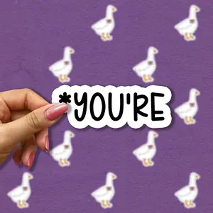 Youre Sticker Funny Grammar Laptop Decals Inspirational For Water Bottles And Laptops Funny Stickers Tumbler Sarcastic Stickers